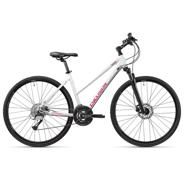 Damski rower crossowy Cyclision Zodya 3 MK-II 28" ∙ hydrauliczne hamulce Shimano ∙ amortyzowany widelec z blokadą ∙ 16 przełożeń - Snowberry