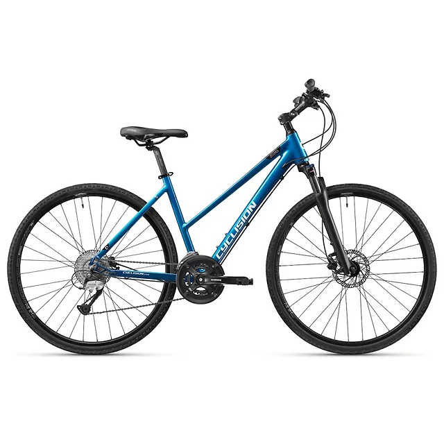 Damski rower crossowy Cyclision Zodya 3 MK-II 28" ∙ hydrauliczne hamulce Shimano ∙ amortyzowany widelec z blokadą ∙ 16 przełożeń - Blue Edge
