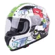 Dziecięcy kask motocyklowy integralny W-TEC FS-815G Tagger Green - Biało-zielony z grafiką - Biało-zielony z grafiką