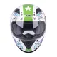 Dziecięcy kask motocyklowy integralny W-TEC FS-815G Tagger Green - Biało-zielony z grafiką