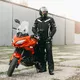 Męskie spodnie motocyklowe W-TEC Kaluzza - Czarny