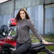 Damska skórzana kurtka motocyklowa W-TEC Kaika - Brązowy