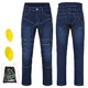 Męskie jeansy motocyklowe W-TEC Biterillo Evo ∙ ochraniacze ∙ wzmocnienia aramidowe ∙ wentylacja na udach ∙ elastyczny denim - Niebieski
