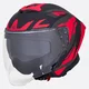 Kask motocyklowy W-TEC Voltik Graphic ∙ blenda przeciwsłoneczna ∙ wentylacja ∙ wyjmowana wyściółka ∙ homologacja ECE 22.06 - Czerwony - Czerwony