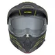 Kask motocyklowy szczękowy 3w1 W-TEC Neovu Graphic ∙ blenda przeciwsłoneczna ∙ demontowalny daszek - szaro-czerwono-niebieski