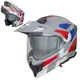 Kask motocyklowy szczękowy 3w1 W-TEC Neovu Graphic ∙ blenda przeciwsłoneczna ∙ demontowalny daszek - szaro-czerwono-niebieski - szaro-czerwono-niebieski