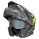 Kask motocyklowy szczękowy 3w1 W-TEC Neovu Graphic ∙ blenda przeciwsłoneczna ∙ demontowalny daszek - szaro-czerwono-niebieski