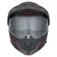 Kask motocyklowy szczękowy 3w1 W-TEC Neovu Graphic ∙ blenda przeciwsłoneczna ∙ demontowalny daszek - szaro-czerwono-niebieski