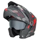 Kask motocyklowy szczękowy 3w1 W-TEC Neovu Graphic ∙ blenda przeciwsłoneczna ∙ demontowalny daszek - szaro-czerwono-niebieski