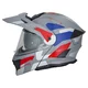 Kask motocyklowy szczękowy 3w1 W-TEC Neovu Graphic ∙ blenda przeciwsłoneczna ∙ demontowalny daszek - szaro-czerwono-niebieski