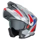 Kask motocyklowy szczękowy 3w1 W-TEC Neovu Graphic ∙ blenda przeciwsłoneczna ∙ demontowalny daszek - szaro-czerwono-niebieski