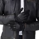 Rękawice motocyklowe W-TEC Trebizat ∙ skórzane z softshellem ∙ piankowa amortyzacja ∙ neoprenowy mankiet na rzep ∙ krótki krój - Czarny
