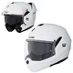 Kask motocyklowy szczękowy W-TEC Sabron P/J ∙ blenda przeciwsłoneczna ∙ system wentylacji ∙ wyjmowana wyściółka - Biały