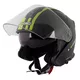 Kask motocyklowy otwarty W-TEC V586 z blendą - Biały perłowy - Czarno-zielony