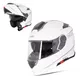 Kask motocyklowy szczękowy z blendą W-TEC Venero - Glossy Black-Gold - Błyszczący biały