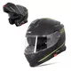 Kask motocyklowy szczękowy z blendą W-TEC Venero - Glossy Black-Gold - Błyszczący czarno-neonowy żółty