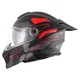 Kask motocyklowy szczękowy 3w1 W-TEC Neovu Graphic ∙ blenda przeciwsłoneczna ∙ demontowalny daszek - szaro-czerwono-niebieski