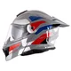 Kask motocyklowy szczękowy 3w1 W-TEC Neovu Graphic ∙ blenda przeciwsłoneczna ∙ demontowalny daszek - szaro-czerwono-niebieski