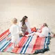 Koc piknikowy mata plażowa inSPORTline Livetino 300x200 cm - noc hibiskusowa