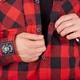Koszula flanelowa męska motocyklowa W-TEC Black Heart Respector II - czarny z czerwonym paskiem