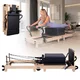 Reformer do pilatesu inSPORTline Driftaler ∙ nośność 120 kg ∙ rama dębowa ∙ składana ∙ z boxem w zestawie