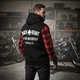 Bluza motocyklowa z kapturem W-TEC Black Heart Ramforge ∙ kieszenie na ochraniacze ∙ podszewka mesh ∙ luźny krój ∙ wyszywane logo - Czerwono-czarny
