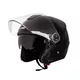 Kask motocyklowy otwarty z blendą W-TEC YM-623 - Matowy brązowo-czarny - Czysty Czarny Połysk