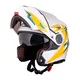 Kask motocyklowy szczękowy z blendą W-TEC Vexamo PI Graphic z Pinlockiem - Biała Grafika
