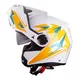 Kask motocyklowy szczękowy z blendą W-TEC Vexamo PI Graphic z Pinlockiem - Biała Grafika