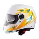Kask motocyklowy szczękowy z blendą W-TEC Vexamo PI Graphic z Pinlockiem - Biała Grafika
