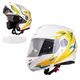 Kask motocyklowy szczękowy z blendą W-TEC Vexamo PI Graphic z Pinlockiem - Biała Grafika - Biała Grafika