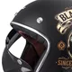 Kask motocyklowy otwarty chopper W-TEC Black Heart Kustom - Skull Horn, matowy czarny