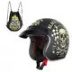 Kask motocyklowy otwarty chopper W-TEC Black Heart Kustom - Skull Horn, matowy czarny - Starter, matowa czerń