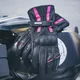 Damskie skórzane rękawice motocyklowe W-TEC Pocahonta - Czarno-różowy