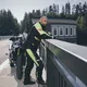Męskie spodnie motocyklowe W-TEC Spirital - Czarny-fluo żółty