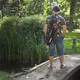 Hulajnoga składana WORKER Span kauczuk duże koła 230 mm - Niebieski
