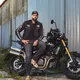 Męska kurtka motocyklowa W-TEC Jawo - czarny z czerwono-białym paskiem