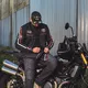 Klasyczne rękawice motocyklowe W-TEC Classic - Jawa czarna z czerwono-białym paskiem