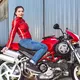 Damskie jeansowe spodnie motocyklowe W-TEC Lustipa - Niebieski