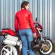 Damska skórzana kurtka motocyklowa W-TEC Umana - Czerwony