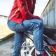 Damskie jeansowe spodnie motocyklowe W-TEC Lustipa - Niebieski