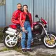 Klasyczne rękawice motocyklowe W-TEC Classic - Jawa czarna z czerwono-białym paskiem