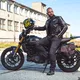 Męska skórzana kurtka motocyklowa W-TEC Makso - czarny z naszywkami