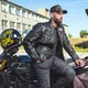 Męska skórzana kurtka motocyklowa W-TEC Black Heart Wings Leather Jacket - Czarny