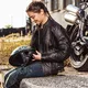 Kask motocyklowy otwarty chopper W-TEC Black Heart Rednut - Pistolet Blazin / Matowa czerń