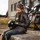 Damskie jeansowe spodnie motocyklowe W-TEC Bolftyna - Niebieski-czarny
