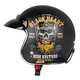 Kask motocyklowy otwarty chopper W-TEC Black Heart Kustom - Skull Horn, matowy czarny