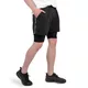 Szorty męskie 2w1 inSPORTline Closefit Short - Czarny - Czarny