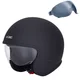 Kask motocyklowy otwarty W-TEC Valkorne Noir ∙ blenda przeciwsłoneczna ∙ wysokie bezpieczeństwo ECE ∙ wydajna wentylacja - Czarny matowy - Czarny matowy