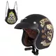 Kask motocyklowy otwarty chopper W-TEC Black Heart Kustom - Skull Horn, matowy czarny - Skull Horn, matowy czarny